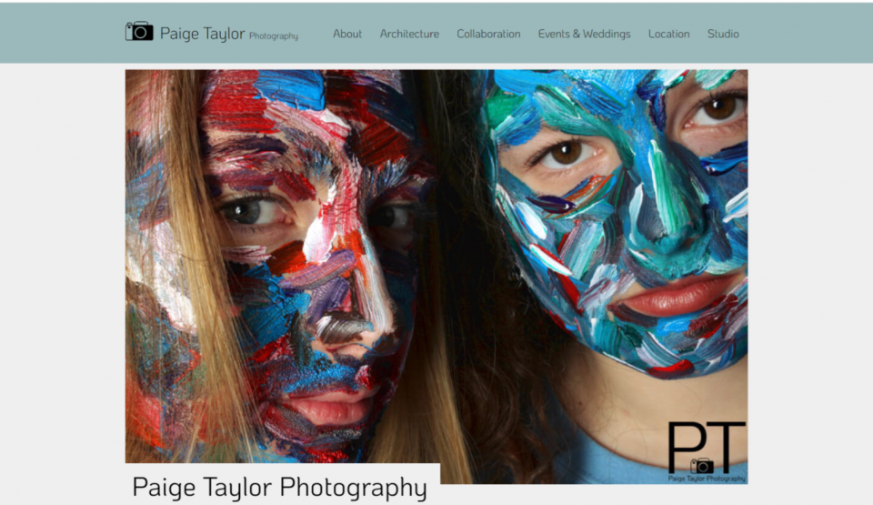 Image of Paige Taylor Photography website